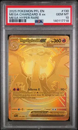 2025 POKEMON PFL EN-PHANTASMAL FLAMES MEGA HYPER RARE MEGA CHARIZARD X EX PSA 10 - Image 1