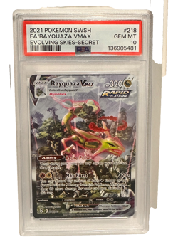 2021 Pokemon SWSH Rayquaza VMax Evolving Skies PSA 10 - Image 1
