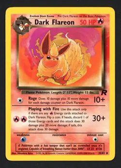 Dark Flareon 35/82 Team Rocket Unlimited Uncommon Pokemon TCG - Image 1