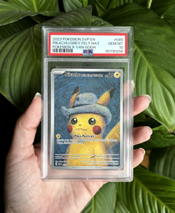 2023 Pokemon SVP En Pokemon X Van Gogh #085 Pikachu Grey Felt Hat PSA 10 - Image 1