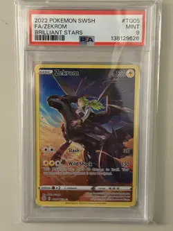 ZEKROM 2022 POKEMON SWORD & SHIELD BRILLIANT STARS #TG05 FULL ART PSA 9 - Image 1