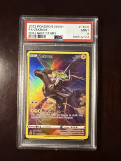 2022 POKEMON SWORD & SHIELD BRILLIANT STARS #TG05 FULL ART/ZEKROM PSA 9 - Image 1
