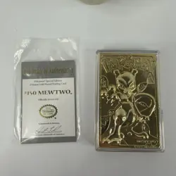 Pokemon Mewtwo 23k Gold Plated Trading Card 1999 Burger King Limited Edition - Image 2