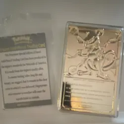 Nintendo Pokemon Mewtwo 23K Gold-Plated Trading Card Burger King 1999 w/ Certif… - Image 2