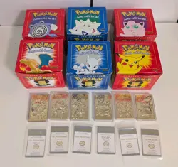 Pokemon 23k Gold Plated Card Pokeball Burger King 1999 Set of 6 Complete Set Lot - Image 1
