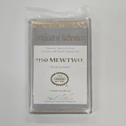 Nintendo Pokemon Mewtwo 23K Gold Plated Trading Card 1999 Burger King - Image 2
