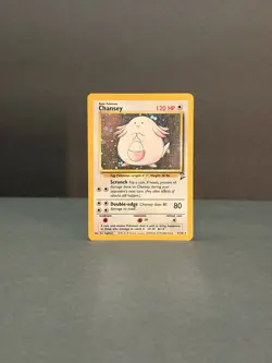 Chansey 3/130 Base Set 2 Holo Rare MP Pokemon Card WOTC Vintage - Image 3