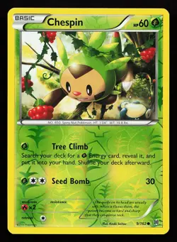 Chespin 9/162 Reverse Holo XY BREAKthrough Pokemon Card - Image 1