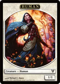 Human Token (White) Light Play, English Magic the Gathering MTG Avacyn Restored - Image 1