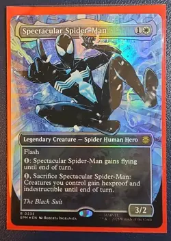 MTG Spectacular Spider-Man #235 - TEXTURED FOIL Black Suit - SPM Marvel - NM - Image 1