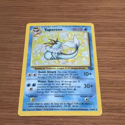 Pokemon TCG Jungle Vaporeon 12/64 Holo Rare Card LP/MP - Image 1