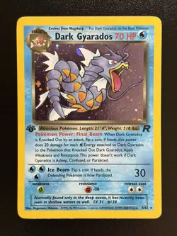 DARK GYARADOS Pokemon Card - WOTC - 1st Edition - Team Rocket - 8/82 HOLO NM (A) - Image 1