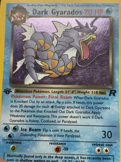 DARK GYARADOS Pokemon Card - WOTC - 1st Edition - Team Rocket - 8/82 HOLO NM (A) - Image 5