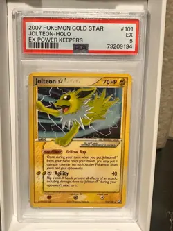 2007 POKEMON EX POWER KEEPERS GOLD STAR #101 JOLTEON-HOLO PSA 5 - Image 1