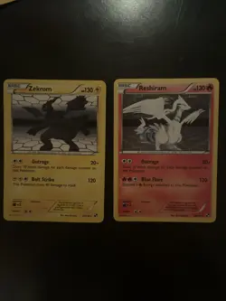 Pokemon TCG Reshiram 26/114 holo and Zekrom 47/114 holo set NM - Image 1