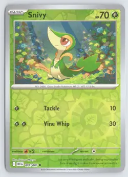 Snivy 001/086 Common Black Bolt Pokemon Reverse Holo Near Mint - Image 1