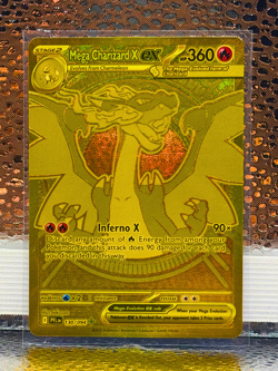 Gold Mega Charizard EX 130/094 - Pokemon Phantasmal Flames NM - Image 3