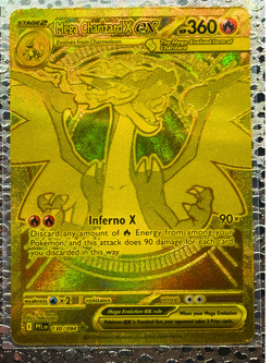 Gold Mega Charizard EX 130/094 - Pokemon Phantasmal Flames NM - Image 4