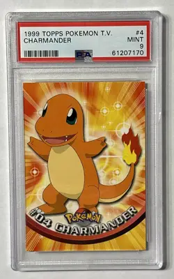 1999 Topps Pokemon TV #4 Charmander PSA 9 MINT - Image 1