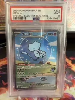 2024 Pokemon S&V Paldean Fates Mew Ex SIR 232/091 BUBBLE MEW PSA 9 MINT - Image 1