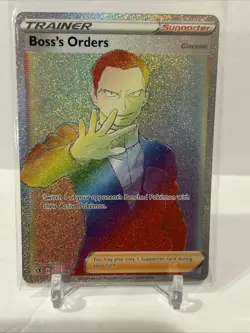 Pokemon TCG Boss's Orders Trainer Rainbow Rare Full Art 200/192 - Image 1