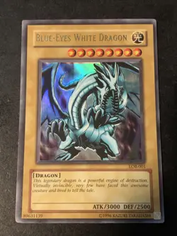 Yugioh Blue Eyes White Dragon LOB-001 Foil Shift Misprint Error (See Pics!) - Image 1