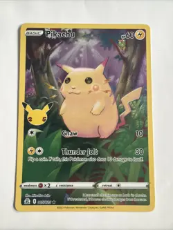 Pokemon Pikachu TCG Celebrations Card 005/025 Full Art Rare Holo NM Condition - Image 1