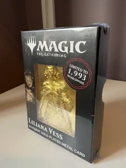 Magic: The Gathering MTG Liliana Vess Gold Plated Limited Edition Metal Card New - Image 1