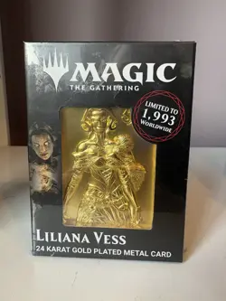 Magic: The Gathering MTG Liliana Vess Gold Plated Limited Edition Metal Card New - Image 2