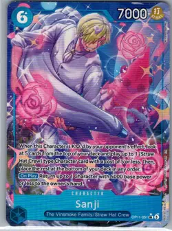 Sanji (Alt Art) OP11-051 English A Fist of Divine Speed - One Piece Card - NM - Image 1