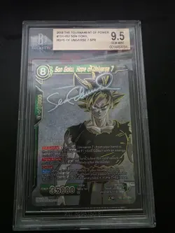 2018 DRAGON BALL SUPER TOP SIGNATURE CARD SON GOKU, HOPE OF UNIVERSE 7 - BGS 9.5 - Image 1