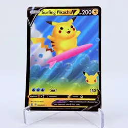 SURFING PIKACHU V 008/025 - Ultra Rare - Celebrations - Pokemon Trading Card TCG - Image 4