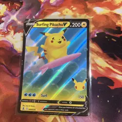 SURFING PIKACHU V 008/025 - Ultra Rare - Celebrations - Pokemon Trading Card TCG - Image 1
