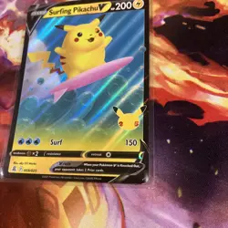 SURFING PIKACHU V 008/025 - Ultra Rare - Celebrations - Pokemon Trading Card TCG - Image 2