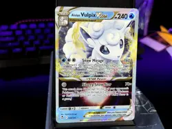 ALOLAN VULPIX VSTAR VSTAR RARE HOLO 034/195 SILVER TEMPEST POKEMON NM - Image 1