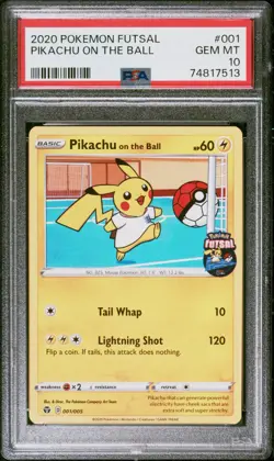 Pikachu on the Ball 2020 Pokemon Futsal #001 PSA 10 Gem Mint - Image 3
