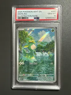 2025 POKEMON WHT EN-WHITE FLARE 091/086 DEERLING ILLUSTRATION RARE PSA 10 - Image 1