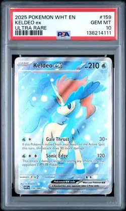 KELDEO EX #159 PSA 10 • 2025 White Flare Ultra Rare Gem Mint Pokemon - Image 1