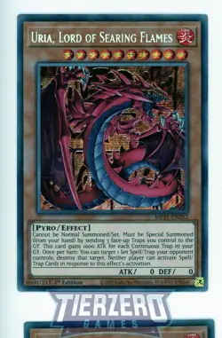 Yugioh MP21-EN252 Uria, Lord of Searing Flames Secret Rare 1st Edition - Image 1