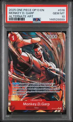 2025 ONE PIECE OP13-CARRYING ON HIS WILL ALTERNATE ART MONKEY D. GARP PSA 10 - Image 1