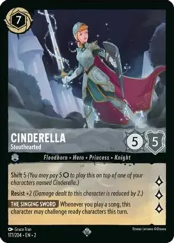 1x Cinderella - Stouthearted - 177/204 - Super Rare NM-Mint Disney Lorcana: Rise - Image 1