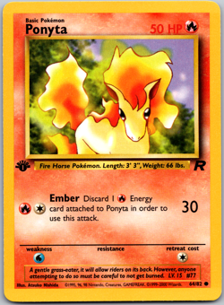 Pokemon Card Ponyta 64/82 Team Rocket Regular - Image 1