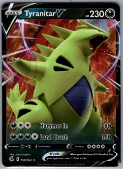 Tyranitar V 158/264 SWSH08: Fusion Strike - Pokemon Card - NM - Image 1