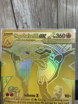 Pokemon Mega Charizard X EX Gold Card Inspired– HP 360 – Full Art – Holo - Image 3