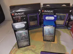 Set of 4 MTG Warhammer 40K Commander Decks, Deckboxes Sleeves Matching Playmats. - Image 2