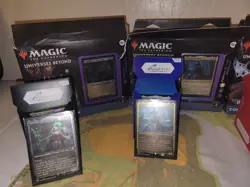 Set of 4 MTG Warhammer 40K Commander Decks, Deckboxes Sleeves Matching Playmats. - Image 5