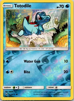 Totodile 18/73 Common Shining Legends Pokemon Reverse Holo LP - Image 1