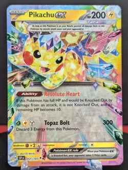 Pokemon Pikachu ex #057/191 English Surging Sparks Double Rare - Image 1