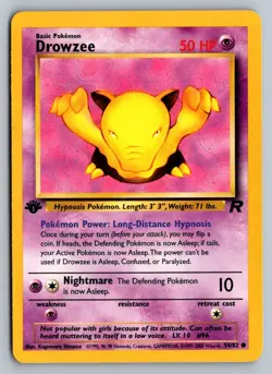 Pokemon Drowzee Common 1st edition Team Rocket 54/82 LP - Image 1