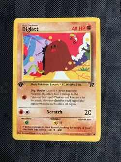 Pokemon TCG Diglett 52/82 Team Rocket 1st Edition Common Vintage WOTC (LP) 2000 - Image 1